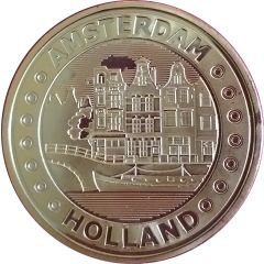 Medal - Canal Boat & Houses - Amsterdam Holland Nederland Pays-Bas