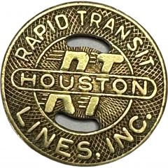 1 Zone Token - Rapid Transit Lines, Inc. Houston, Texas
