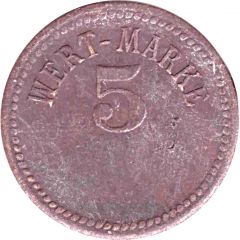 5 Pfennig Wert-Marke, Brass, 19.9 mm