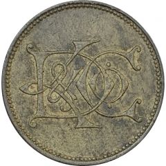 Token - Keir, Dundas and Co. Ship type, Kings Street, Kandy