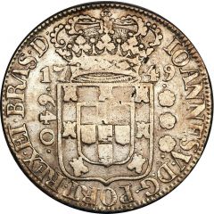 640 Réis - João V Crown with 5 Arches, Lisbon and Rio de Janeiro Mints