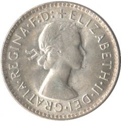 3 Pence - Elizabeth II 1st Portrait, with `F:D:`