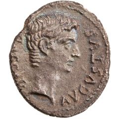 Denarius - Augustus and Agrippa M AGRIPPA PLATORINVS IIIVIR