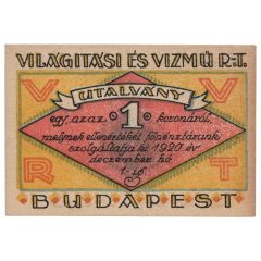 1 Korona Világítási és Vízmű Rt,, Budapest