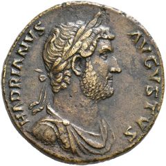 Sestertius - Hadrian FELICITATI AVG COS III P P S C