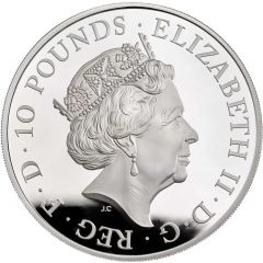 10 Pounds - Elizabeth II Falcon of Plantagenets, Silver Proof