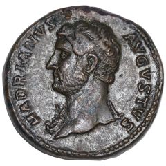 Dupondius or As - Hadrian FELICITATI AVG P P COS III S C or FELICITATI AVGVS COS III S C, Clementia