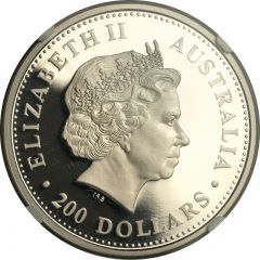 200 Dollars - Elizabeth II 4th Portrait - Koala - Platinum