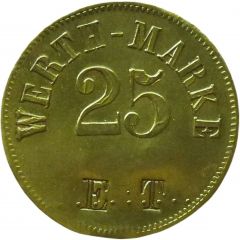 25 Pfennig Werth-Marke, Countermarked `ET`
