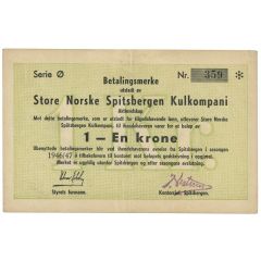 1 Krone Great Norwegian Spitsbergen Coal Company