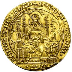 Gold Écu `with Eagle` - Louis II de Male