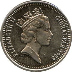 5 Pence - Elizabeth II Barbary Macaque, large type