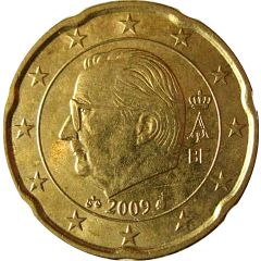 20 Euro Cents - Albert II 2nd map, 2nd type, 1st portrait