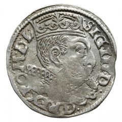 Trojak / 3 Grosze - Sigismund III Vasa Poznań, Lewart shield, HR/HT