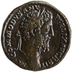 Sestertius - Commodus MINER VICT P M TR P XIIII IMP VIII COS V P P S C, Minerva and Victory