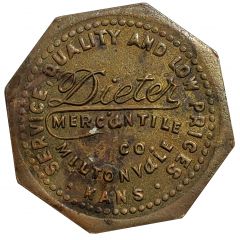 25 Cents - Dieter Mercantile Co. Miltonvale, Kansas