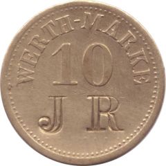 10 Pfennig Werth-Marke, Countermarked `JR`