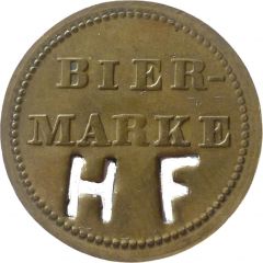 Biermarke , with cutout `HF`