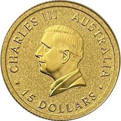 15 Dollars - Charles III 1st Portrait - Australian Kangaroo - Gold Bullion Coin