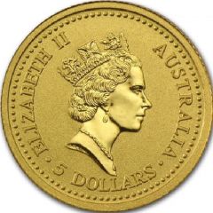 5 Dollars - Elizabeth II 3rd Portrait - Red Kangaroo - Gold Bullion Coin