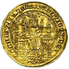 1/2 Gold Écu `with Eagle` - Louis II de Male
