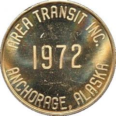 25 Cent Bus Token - Area Transit Inc. Anchorage, Alaska