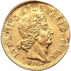 Double Gold Louis with insignia - Louis XIV