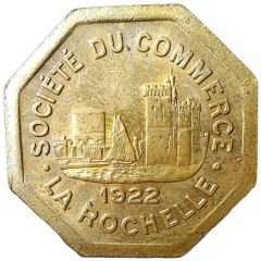 25 centimes - Société du commerce - La Rochelle [17] laiton