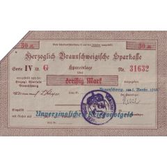 30 Mark Herzogliche Sparkasse