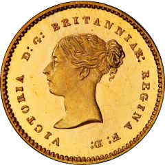 1/4 Sovereign - Victoria Young head, Pattern
