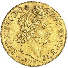 Double Gold Louis with 8 Ls and insignia - Louis XIV
