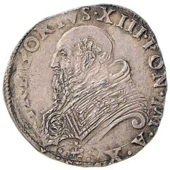 1 Testone - Gregory XIII NVNQVAM DEFICIET