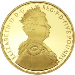 5 Pounds - Elizabeth II Diamond Jubilee, Gold-Plated Silver Proof
