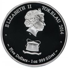 5 Dollars - Elizabeth II Unicorn, coloured