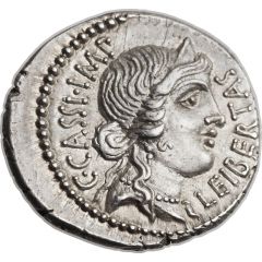 Denarius - Cassius C•CASSI•IMP LEIBERTAS / LENTVLVS SPINT