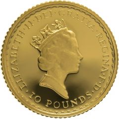 10 Pounds - Elizabeth II 3rd portrait, 1/10 oz Fine Gold