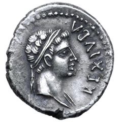 Denarius - Juba II Caesarea, eagle without wreath