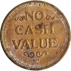 Token - No Cash Value Rays or Lines, 25 mm
