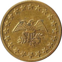 Token - No Cash Value Eagle looking right, 20 mm, Brass