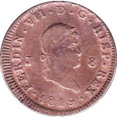 8 Maravedis - Fernando VII Jubia mint, 2nd portrait