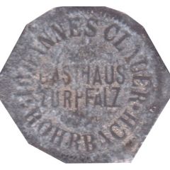 10 Pfennig Gasthaus Zurpfalz, Rohrbach [Privat, Baden]