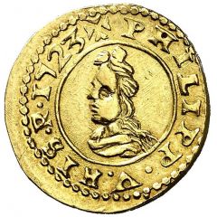 2 Escudos - Felipe V bust left