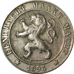 5 Centimes - Léopold II Dutch text