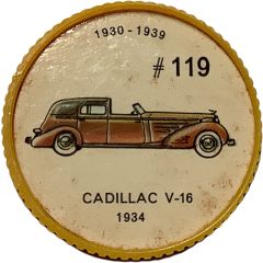 Token - Jell-O #119, Cadillac V-16