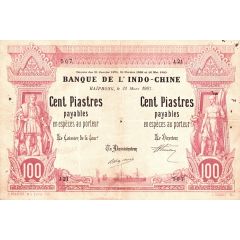 100 Dollars / 100 Piastres