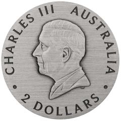 2 Dollars - Charles III 1st Portrait - Honey Bee - Silver Antiqued Coloured