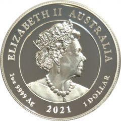 1 Dollar - Elizabeth II 6th Portrait - Winged Victory - Silver Proof - High Relief