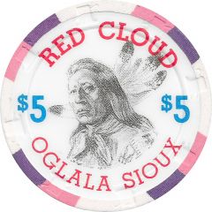 5 Dollar Poker Chip - Red Cloud Oglala Sioux