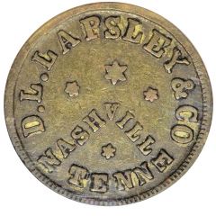 15 Cents - Civil War Merchant Token - D.L. Lapsley and Co Nashville, TN