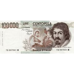 100 000 Lire Caravaggio - 1st type